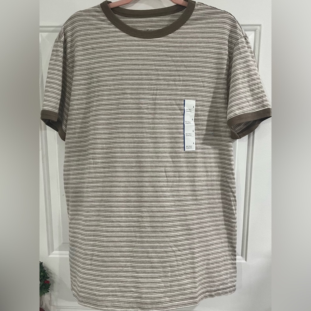 Men's Striped Brown Shirt